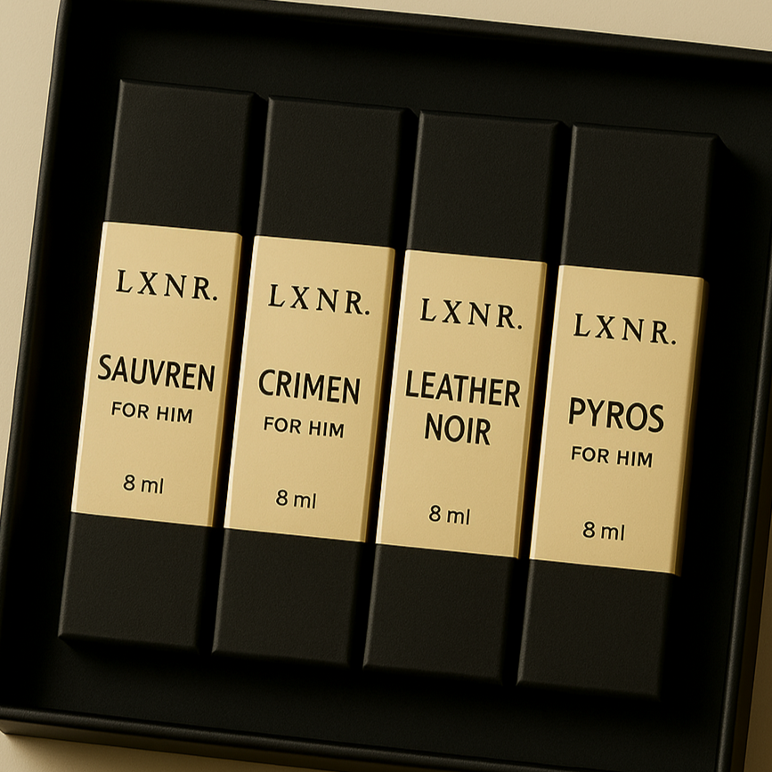 LXNR. Dimension Edit  — Curated Collection · Set of (4) 8 ml Concentrated Perfume Oils